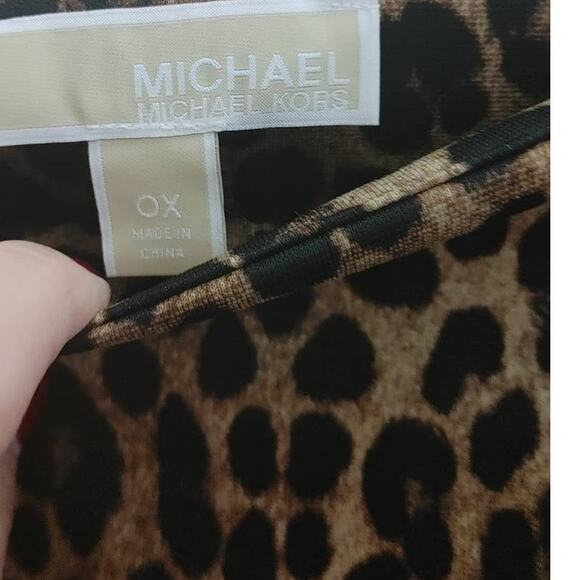 MICHAEL Michael Kors Skirt Animal Print Faux Leather 0X NWOT - Picture 4 of 5